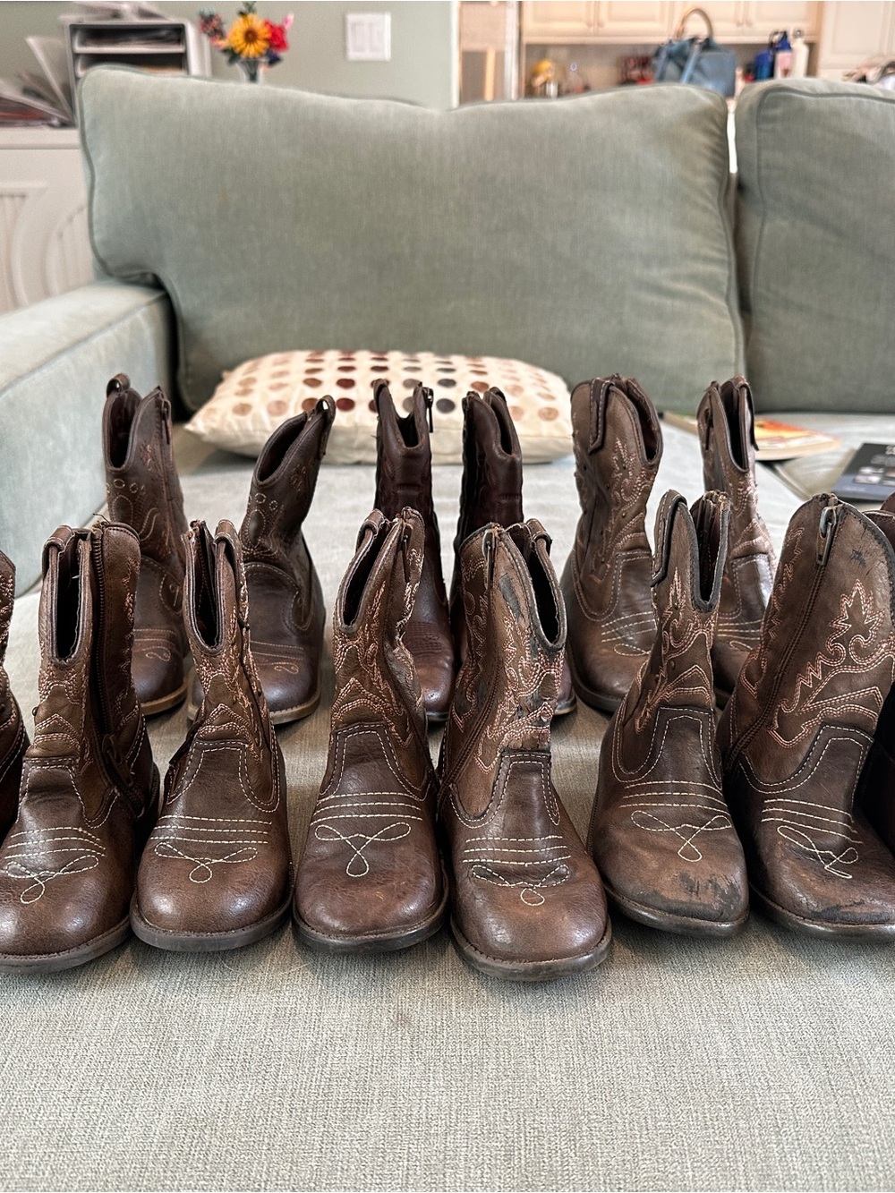 LOT of 8 pairs: Cherokee Toddler Western Cowboy Boots